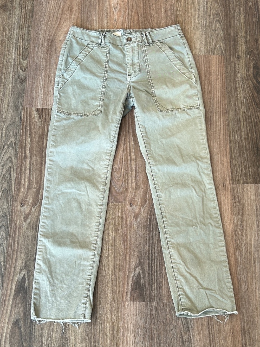 Pilcro Utility Cargo Pants Slim Straight Army Green Women’s 25